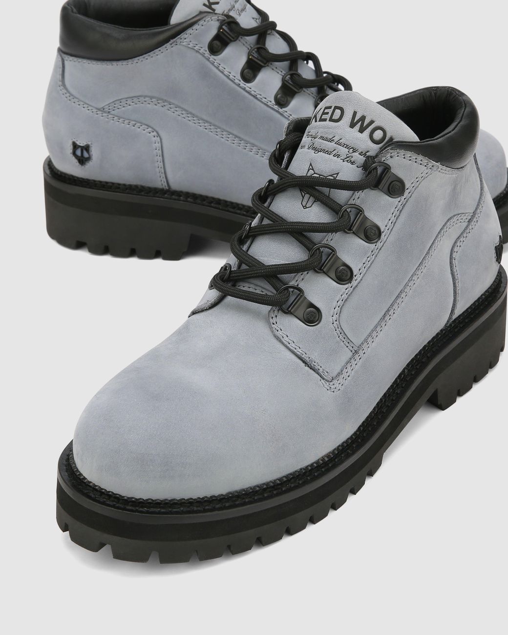 Naked Wolfe Gray Nubuck Leather Chukka Boots