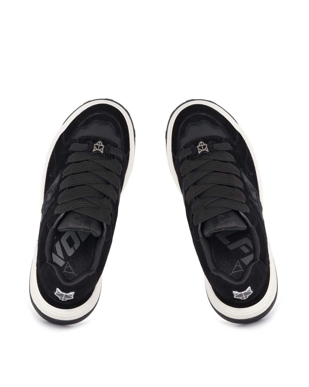 NAKED WOLFEクラッシュホワイトカウレザー/ブラックカウスエード Naked Wolfe Leather Skate Sneakers in Black | Lyst
