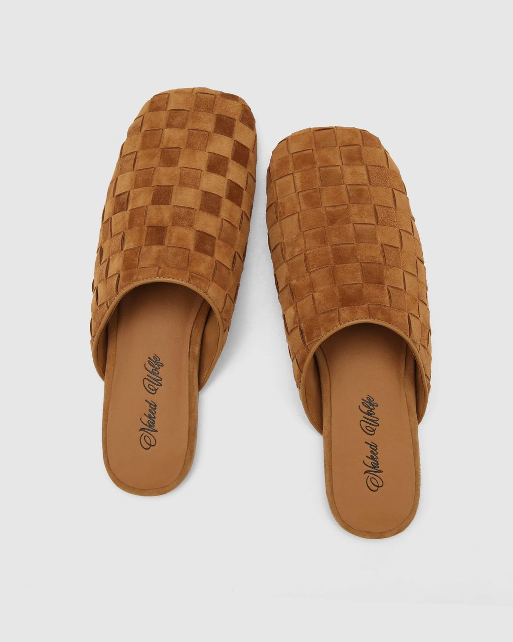 Naked Wolfe Brown The Reaper Mule Tan Woven Suede