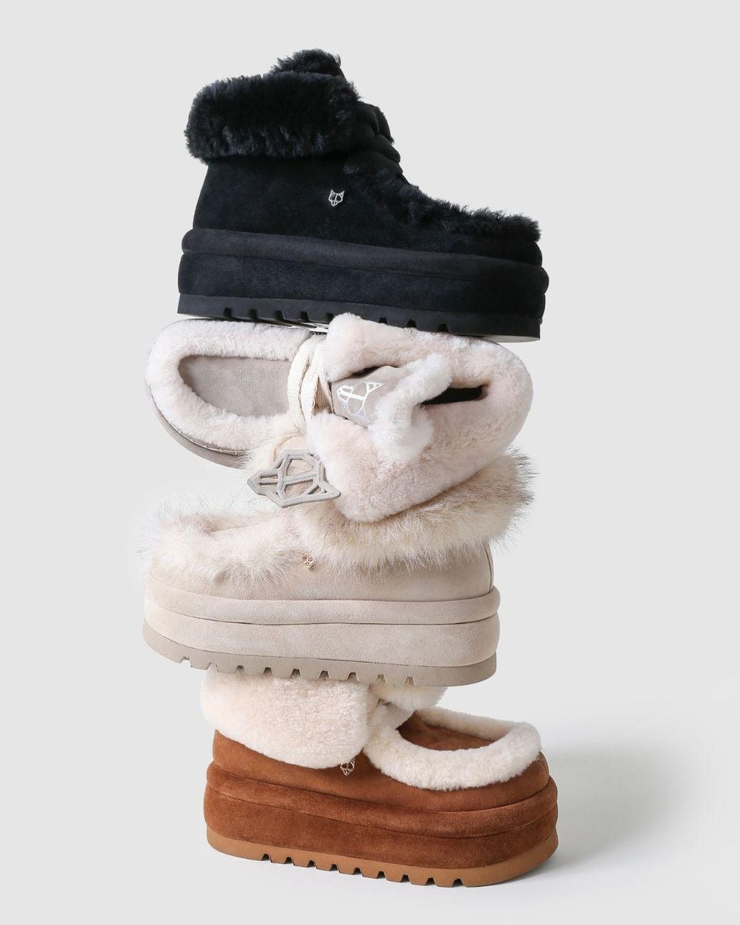 Naked Wolfe Black Bambi Suede/Shearling