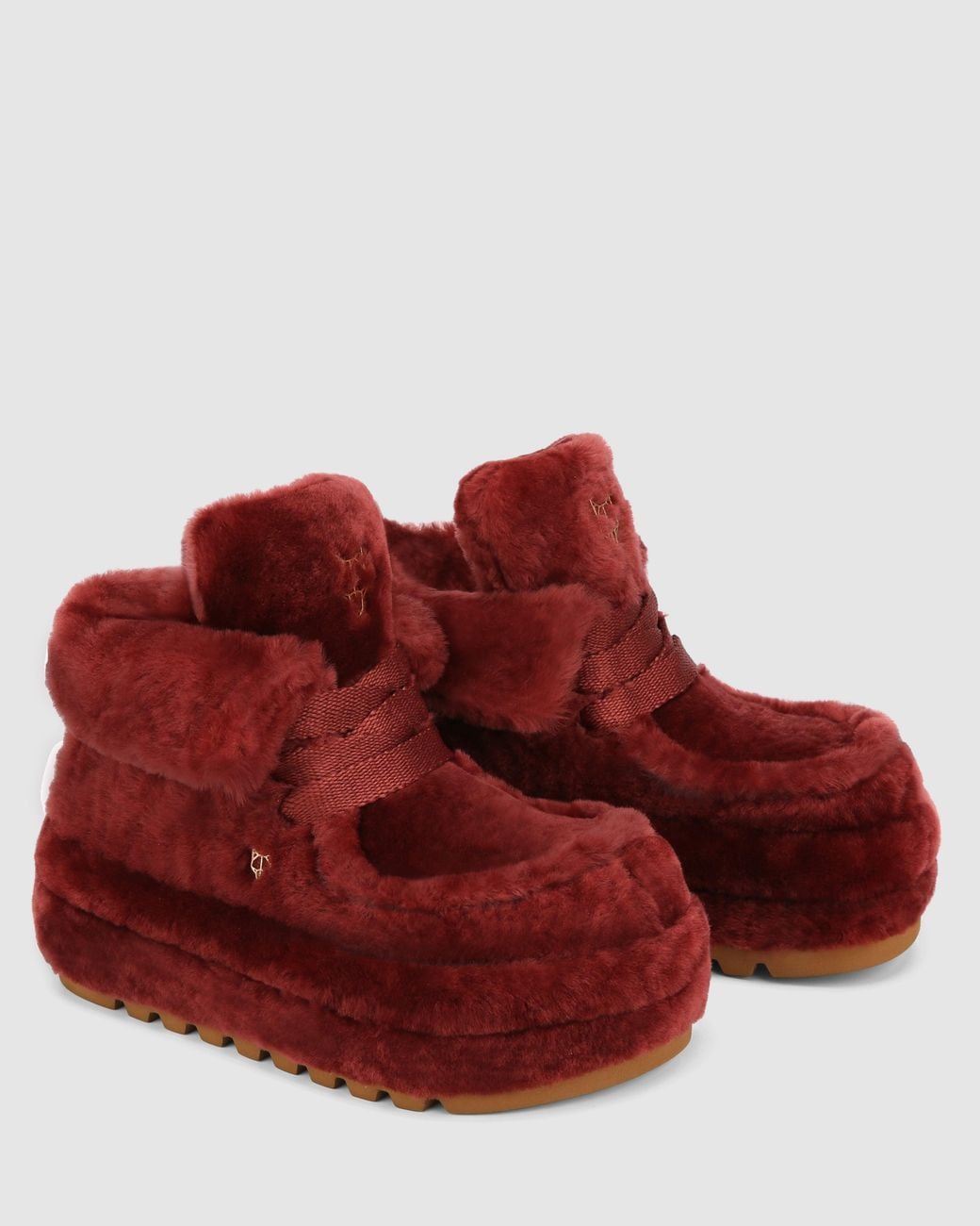 Naked Wolfe Red Bambi Burgundy Shearling