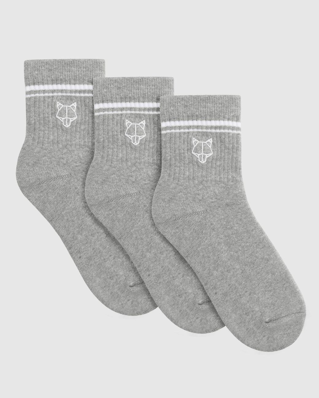 Naked Wolfe Gray 3 Pack Stripe Socks