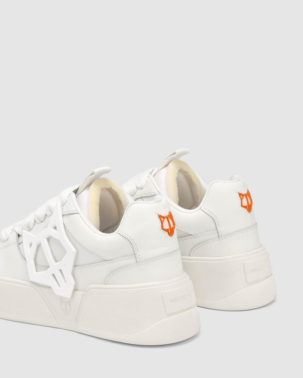 Naked Wolfe White Leather Skate-Inspired Chunky Sneakers