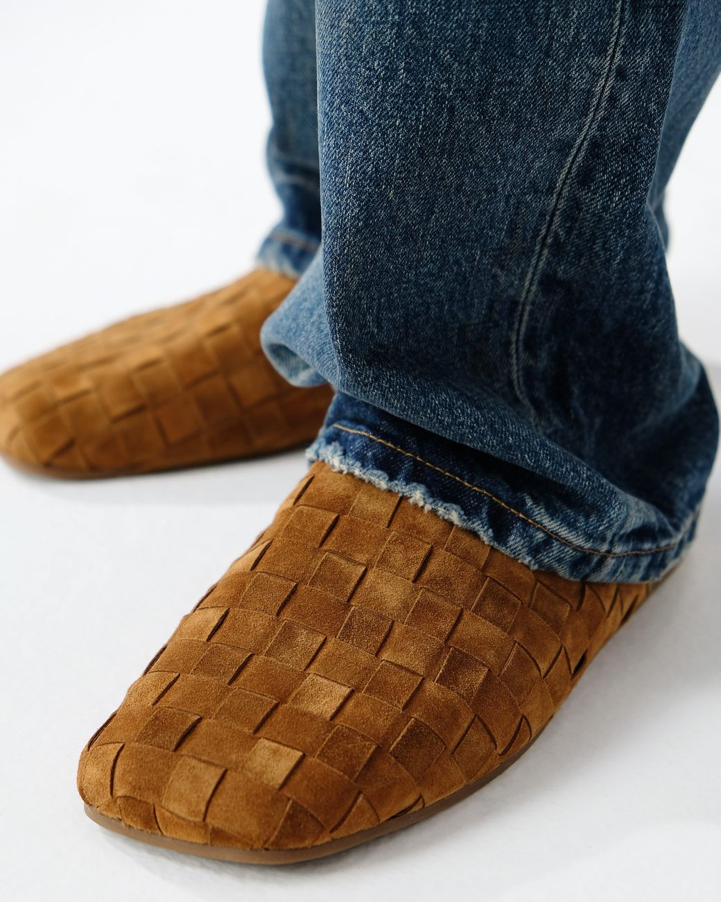 Naked Wolfe Brown The Reaper Mule Tan Woven Suede