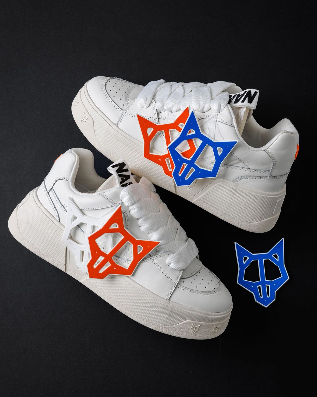 Naked Wolfe White Leather Skate-Inspired Chunky Sneakers