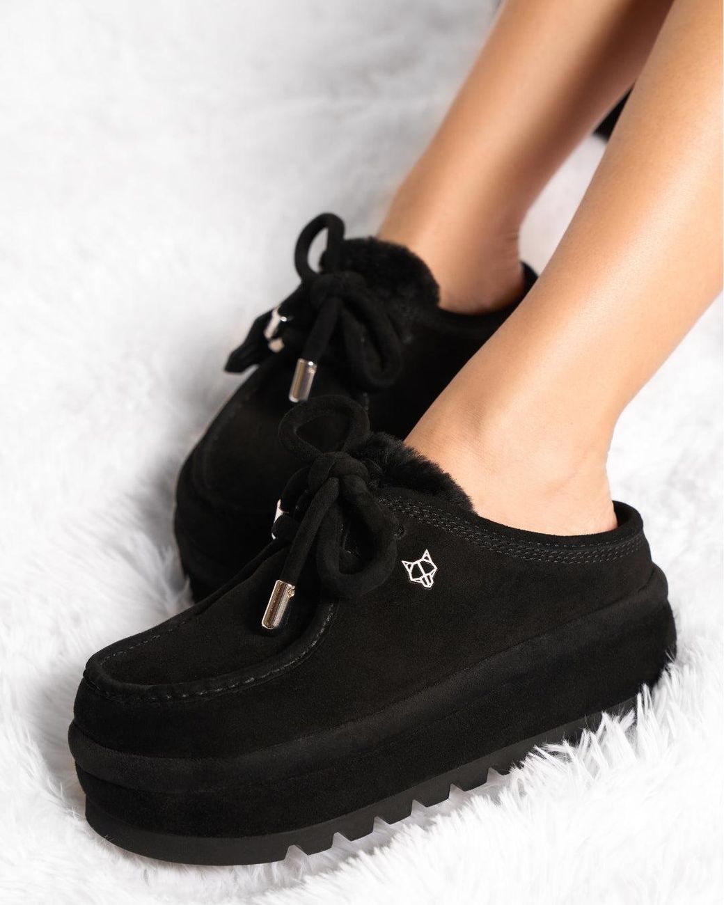 Naked Wolfe Black Blizzard Suede/Shearling