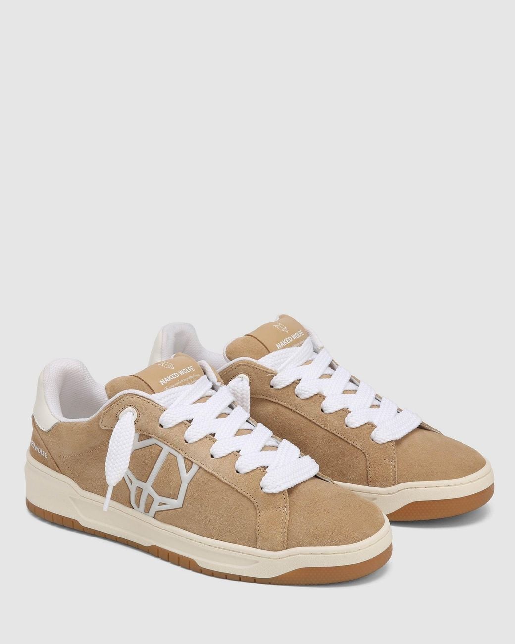 Naked Wolfe Natural Suede Slip-On Sneakers