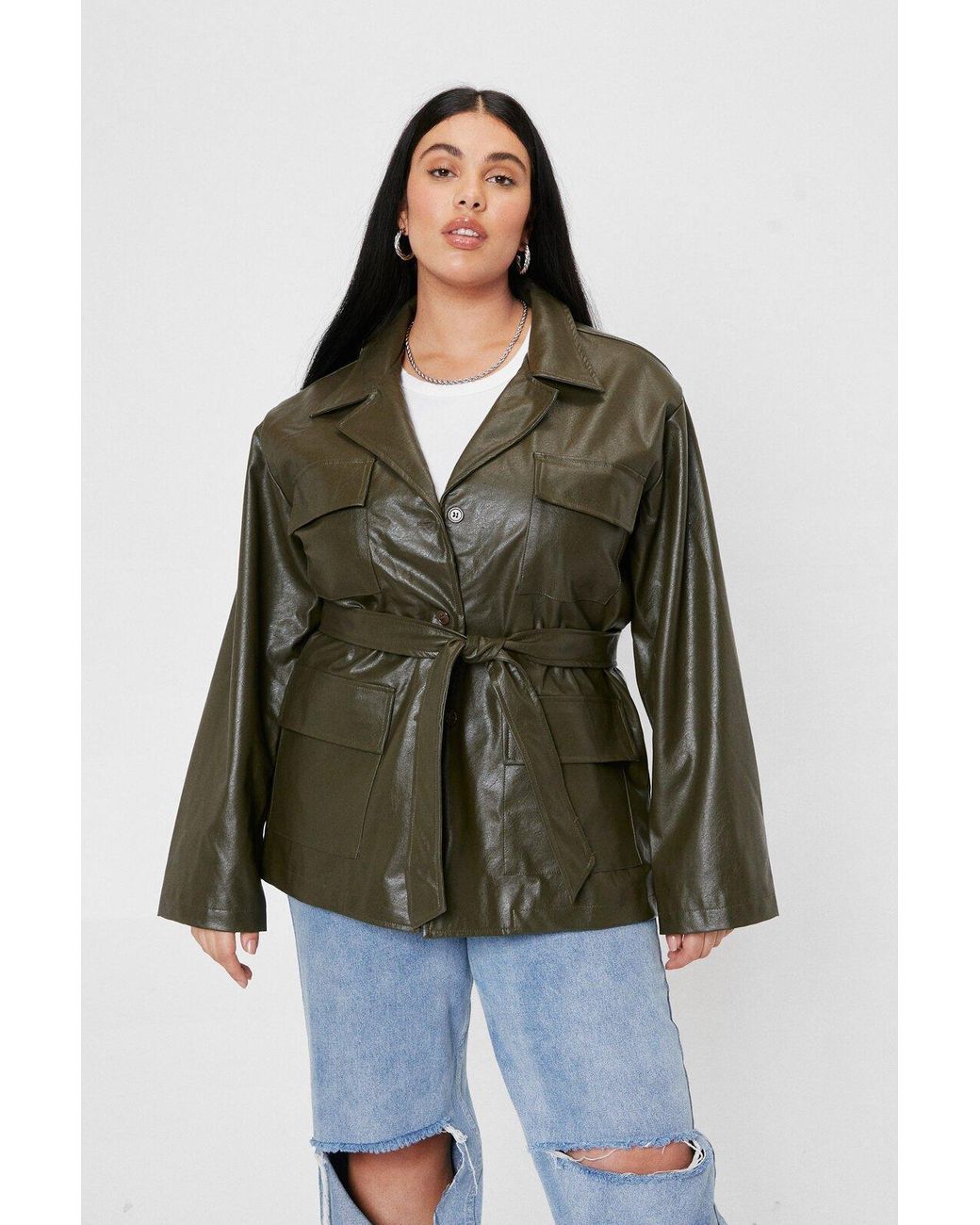 plus size belted jacket