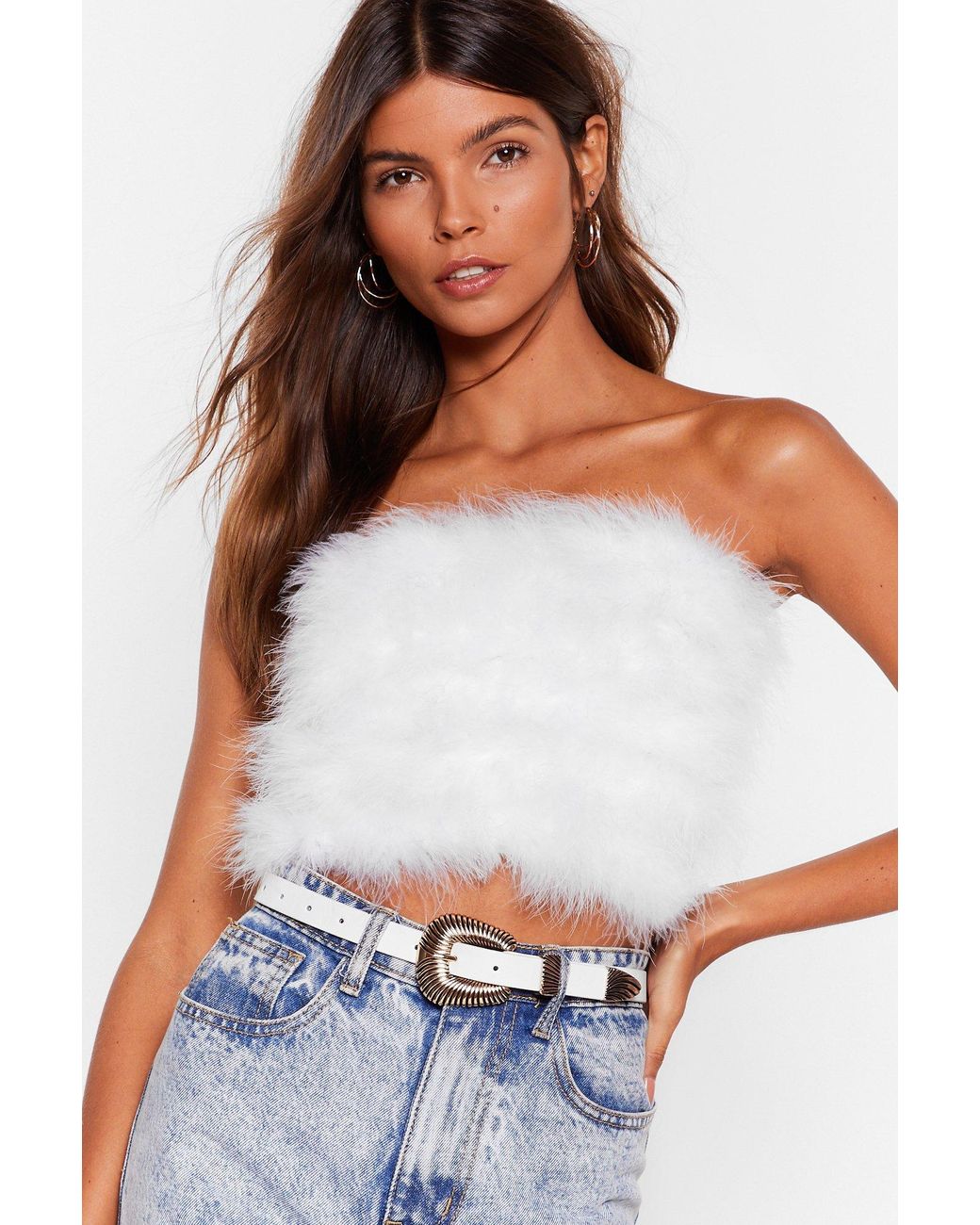 fur bandeau top