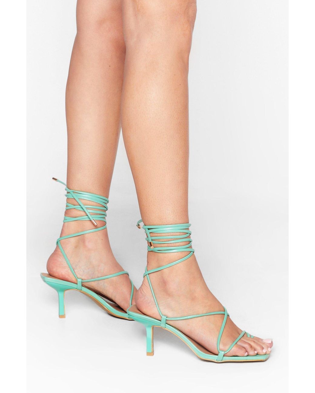 strappy lace up kitten heels