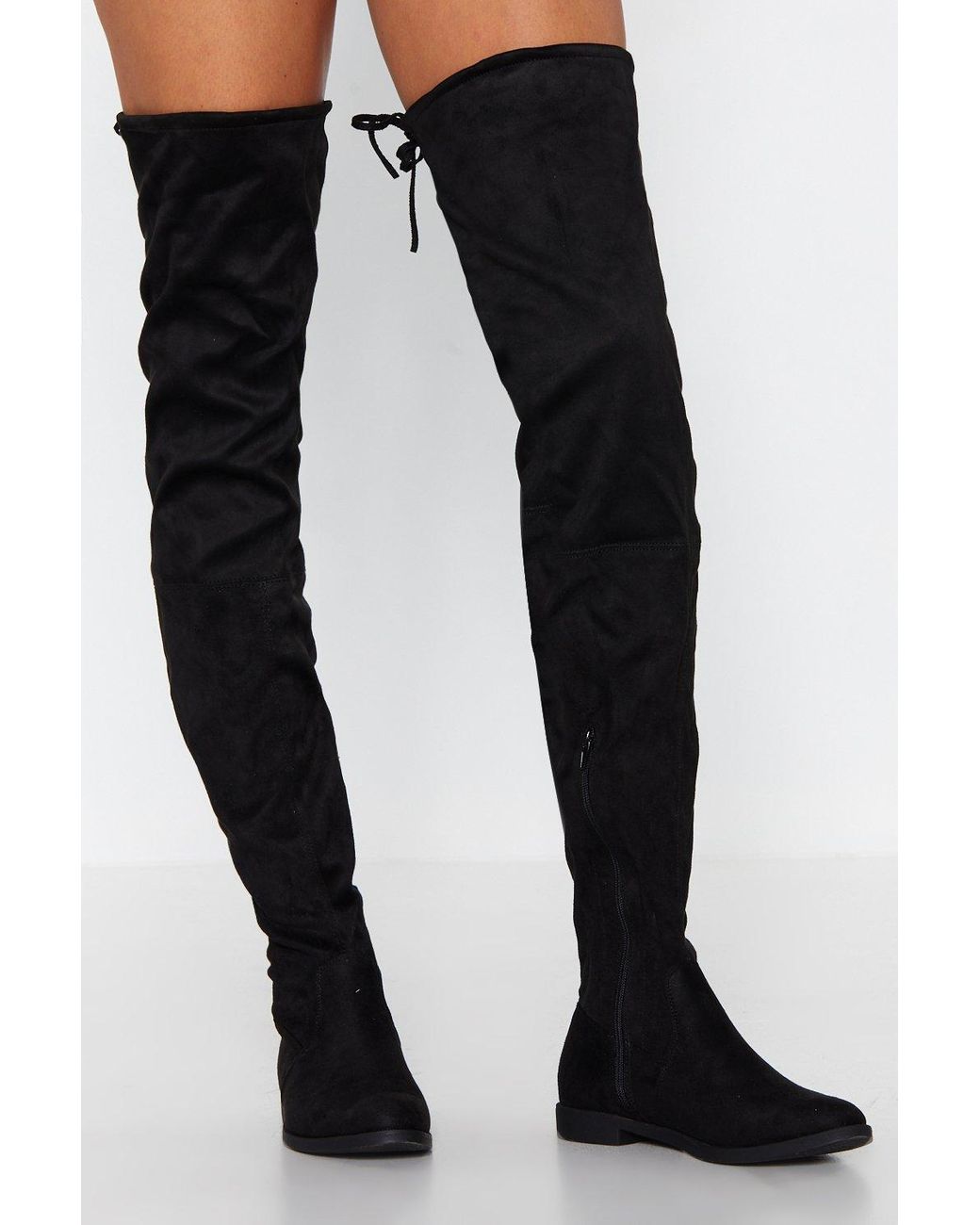 knee high boots tie back
