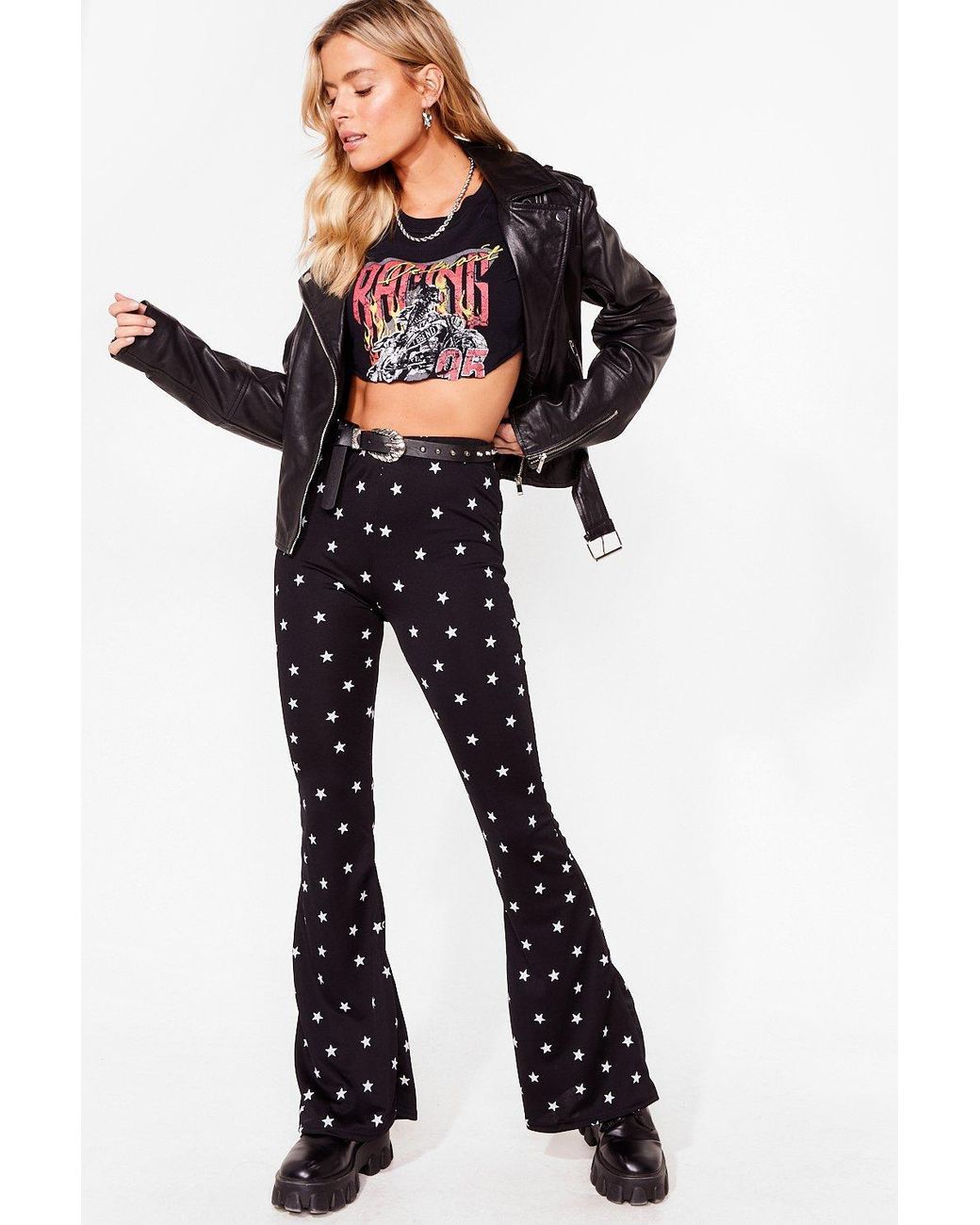 Nasty Gal Star High Waisted Flare Pants 