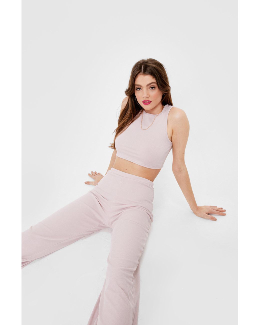 Nasty Gal Crop Top And Wide Leg Pants 