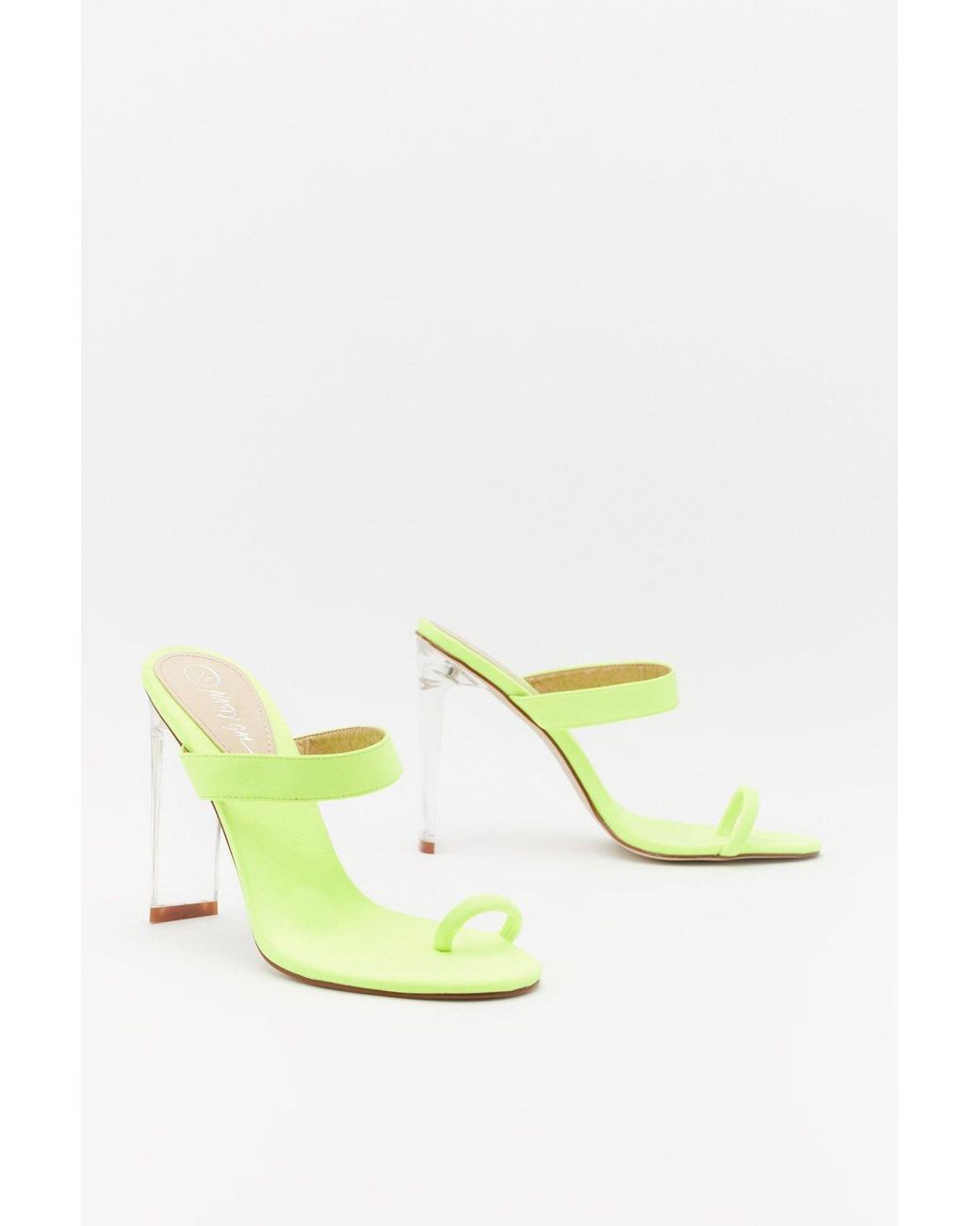 neon green clear heels