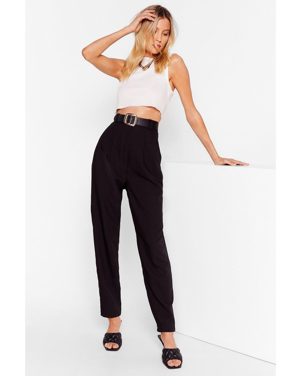 Nasty Gal Pleat Don't Go High-waisted 