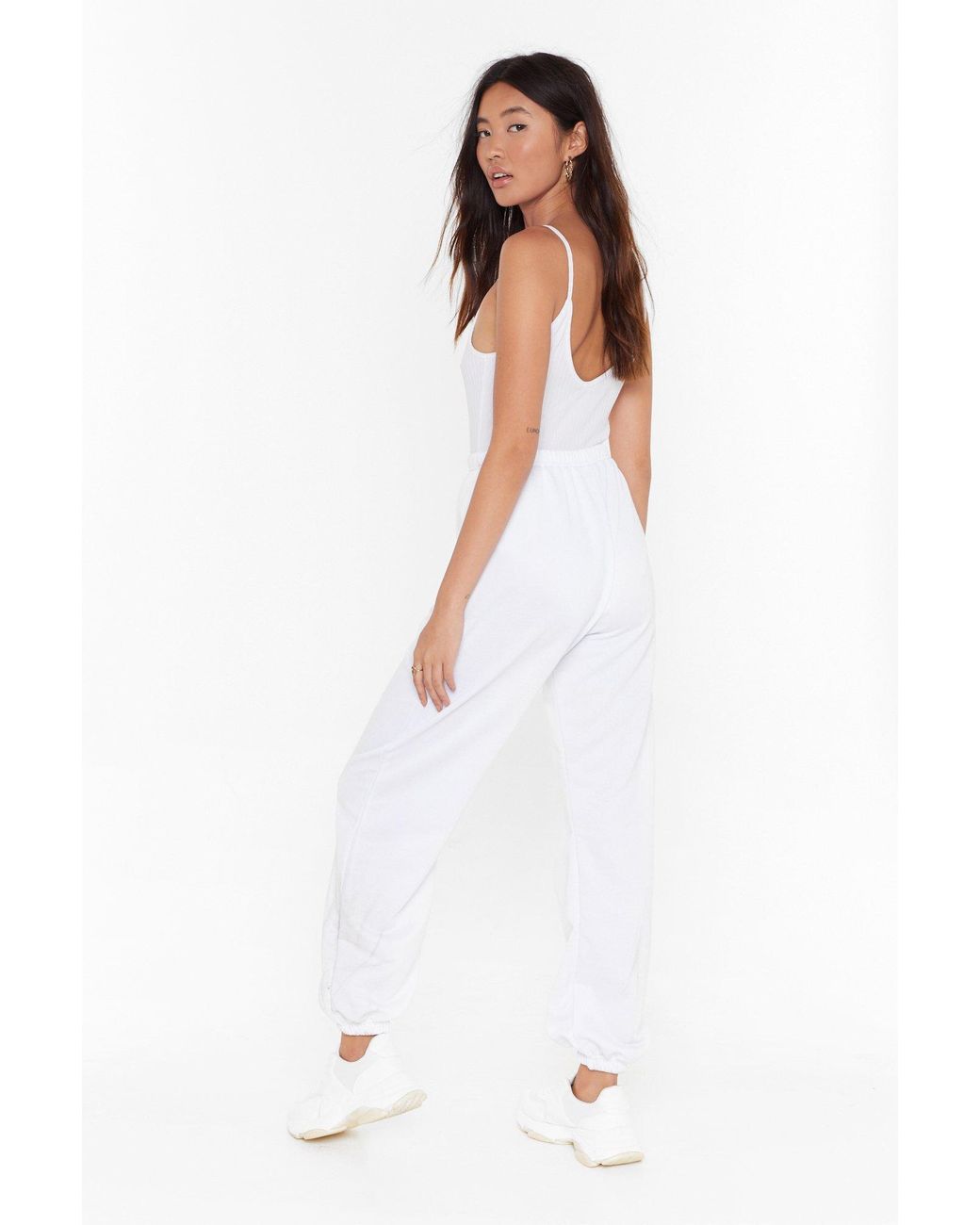 nasty gal white joggers