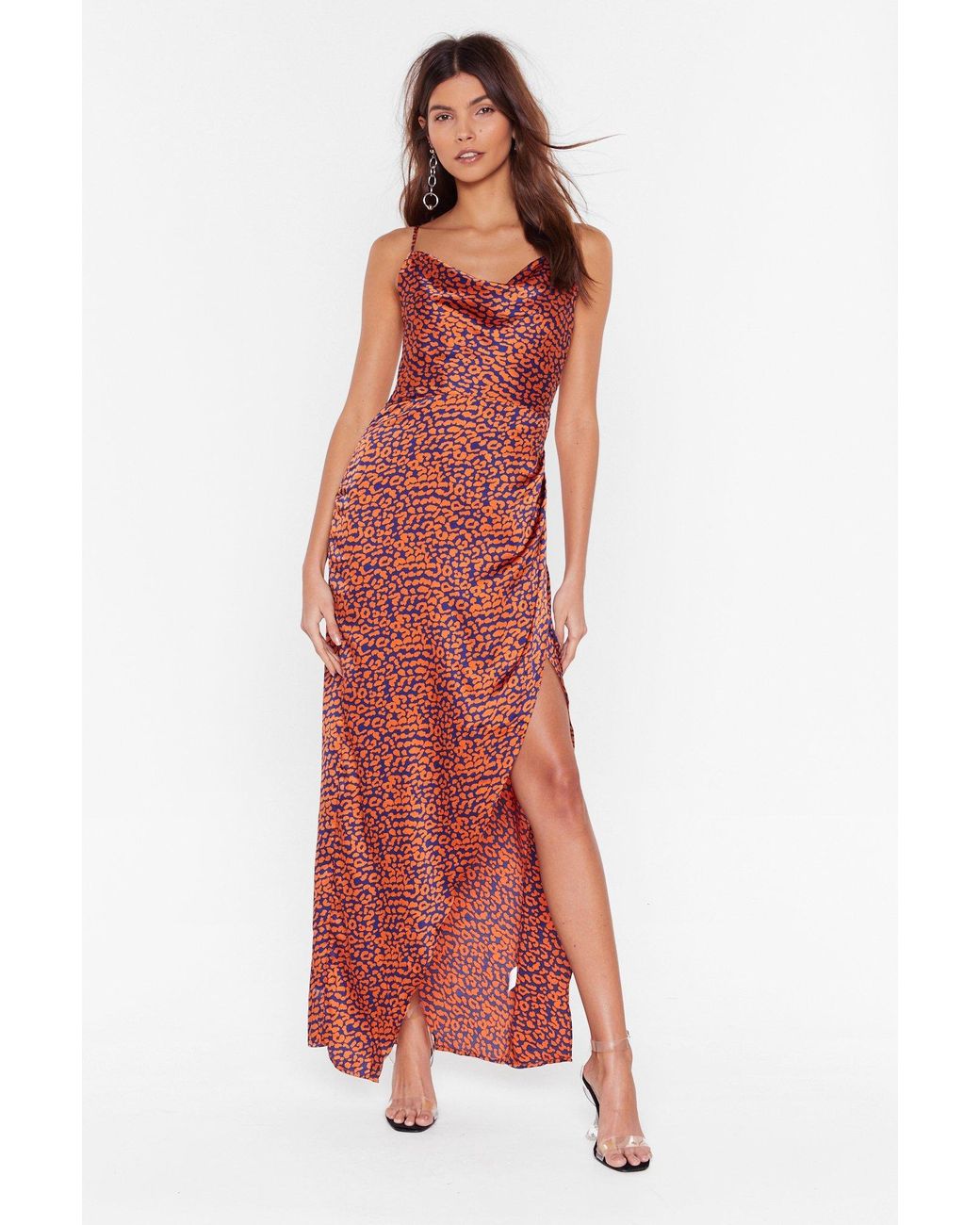 orange cheetah dress