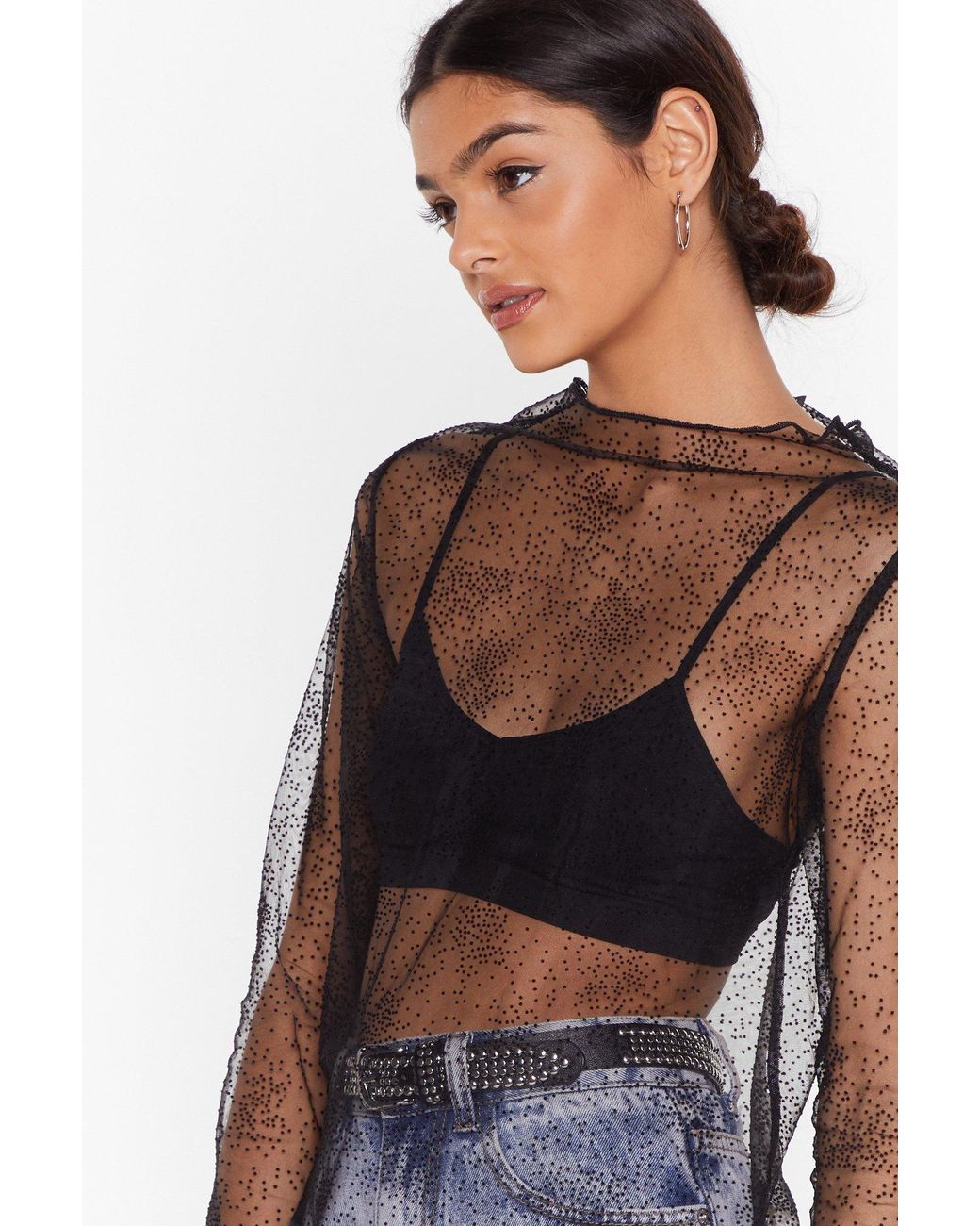spotty mesh top