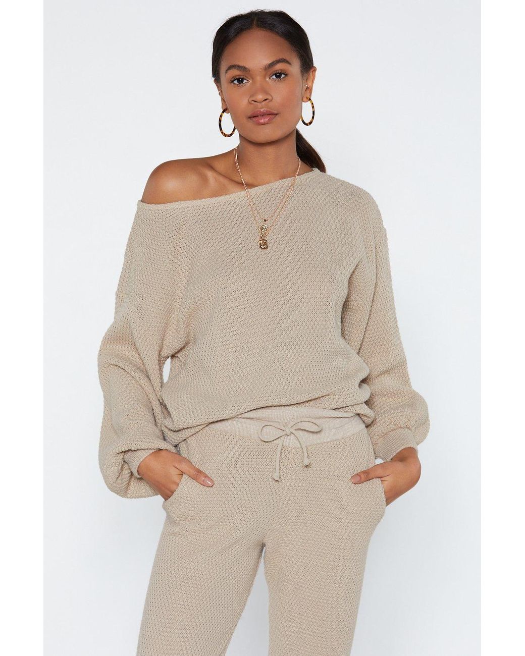 joggers and sweater