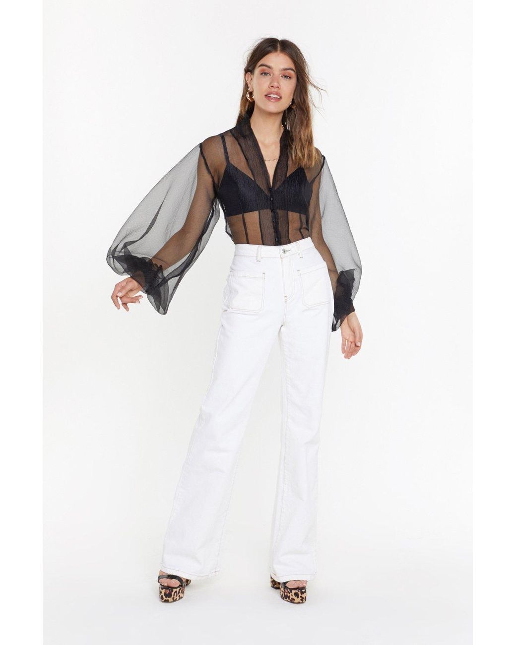 nasty gal organza top