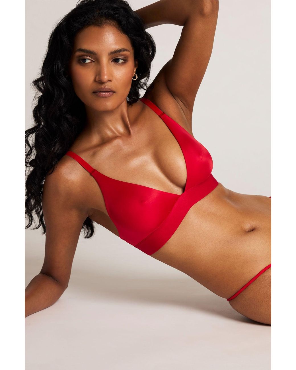 Negative Underwear Red Glacé Triangle Bra