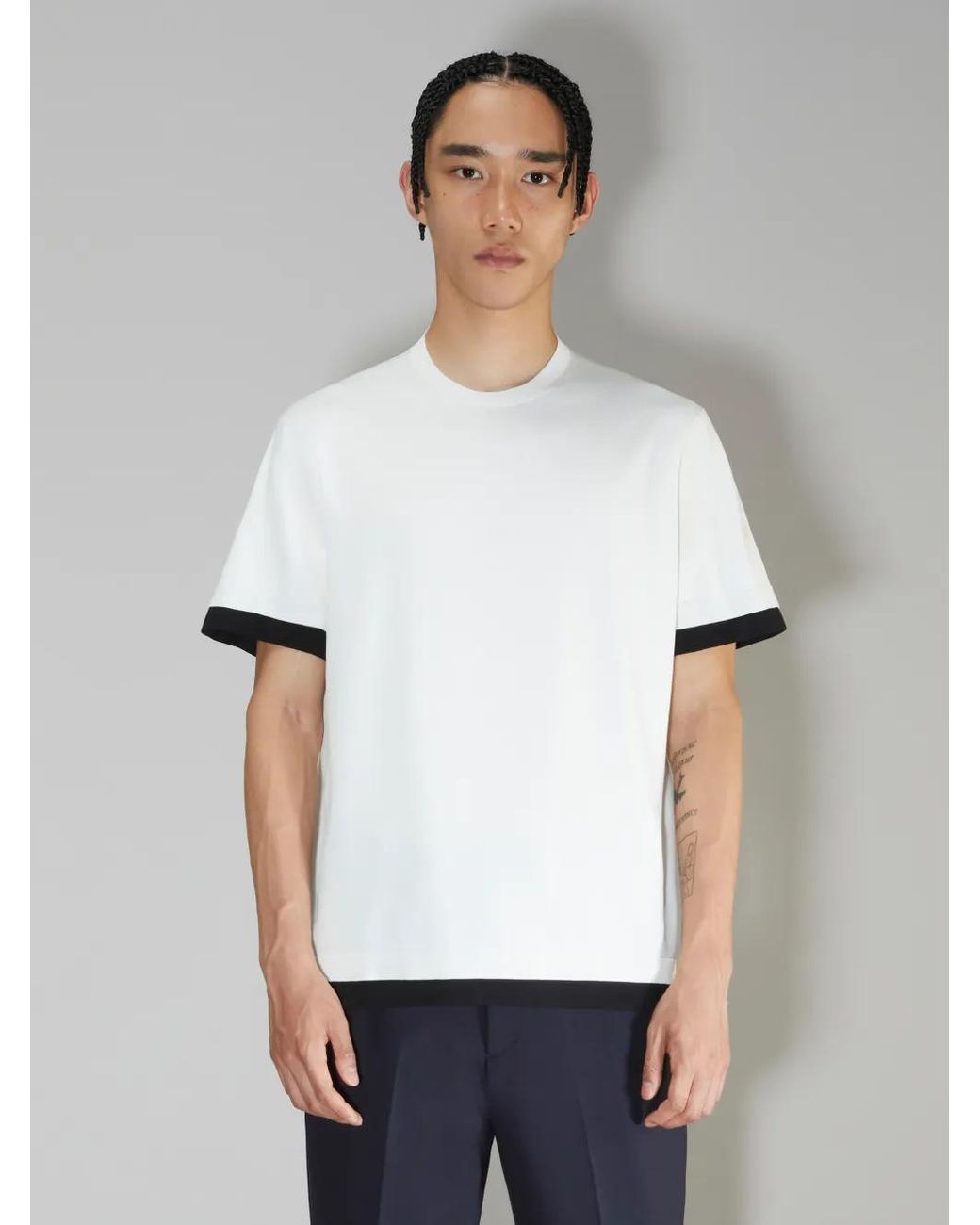 Neil Barrett White Travel Layer-effect T-shirt for men