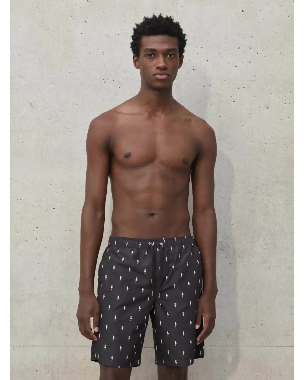 Neil Barrett Gray Surfer Micro Thunderbolt Swim Shorts for men