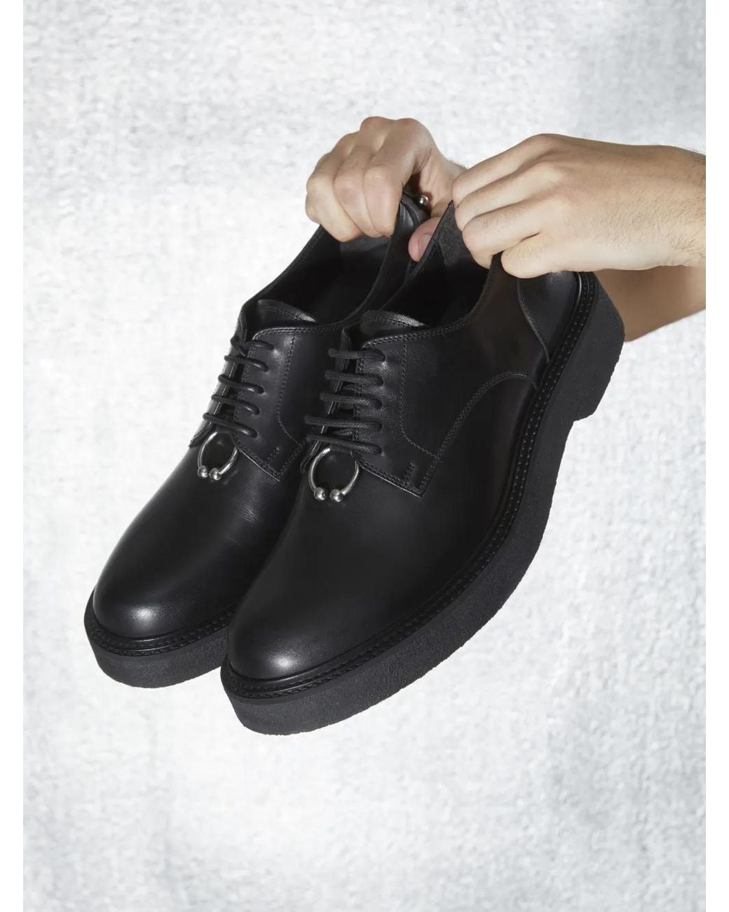 Neil Barrett Black Pierced Punk Derby for men