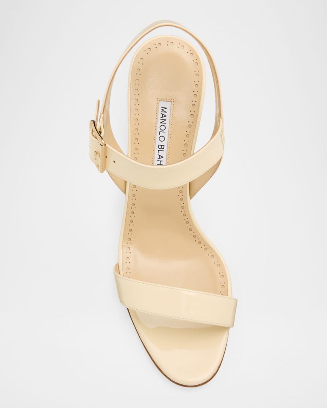 Manolo Blahnik Natural 50Mm Sakapla Leather Ankle-Strap Sandals
