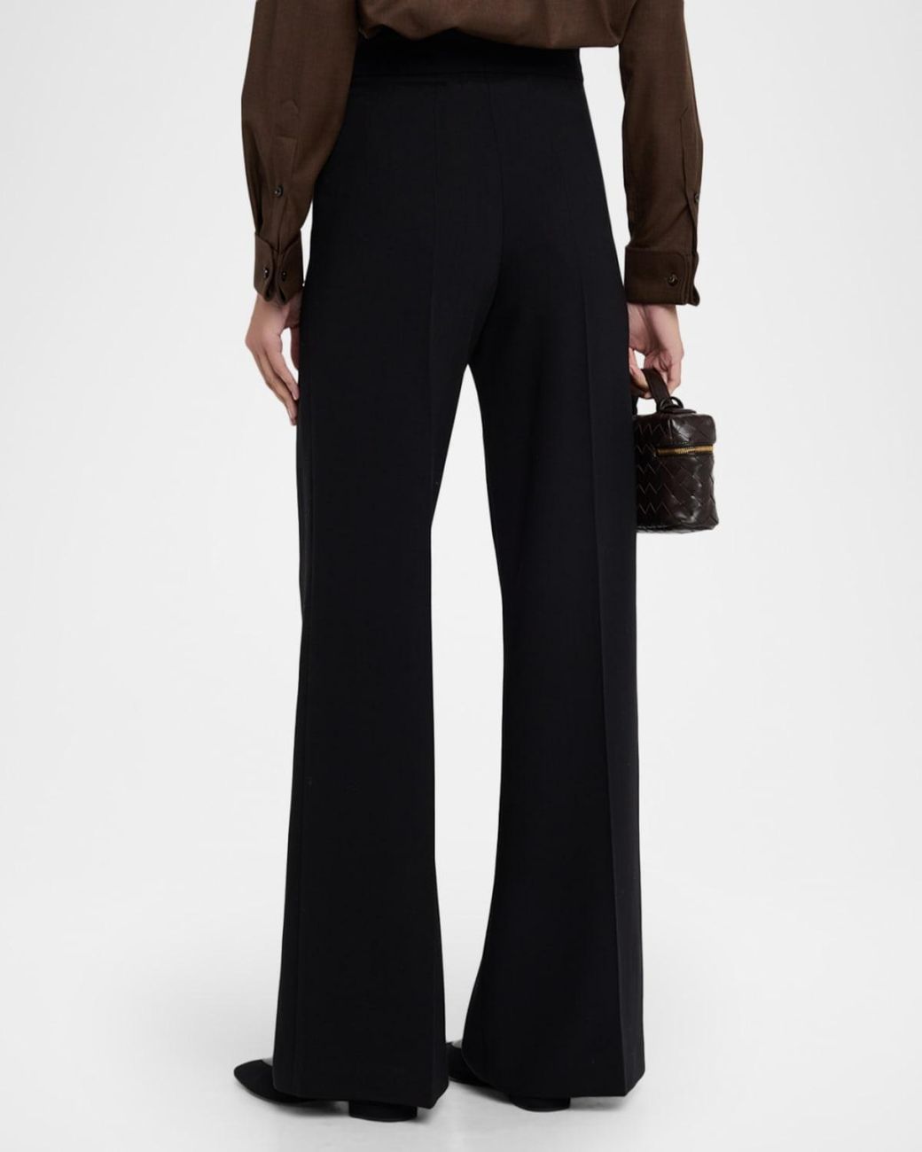 Akris Blue Double-Face Wool Bootcut Trousers