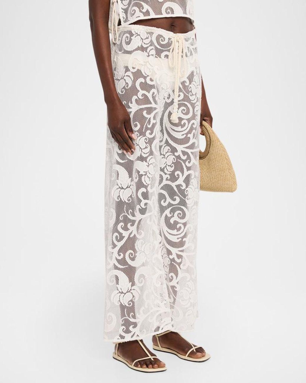JBQ Natural Andros Embroidered Drawstring Pants