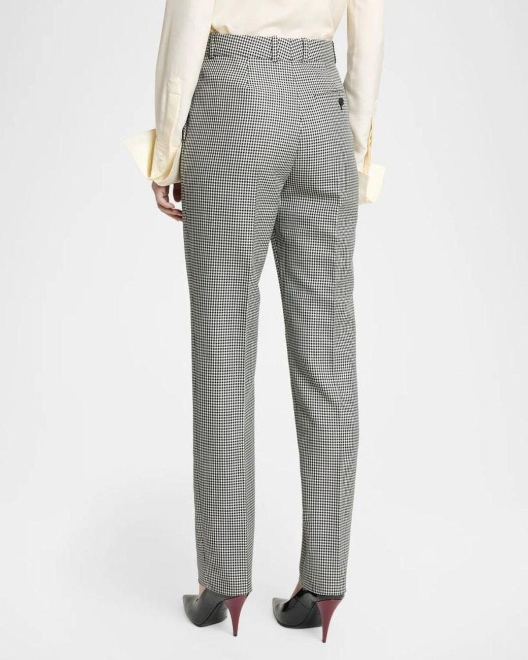 Givenchy Gray Houndstooth Slim-Leg Cigarette Pants