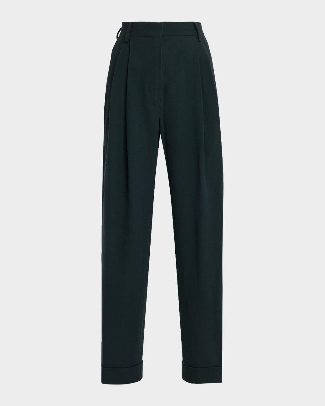 Dries Van Noten Partan Pleated Straight-Leg Ankle Pants in Blue | Lyst