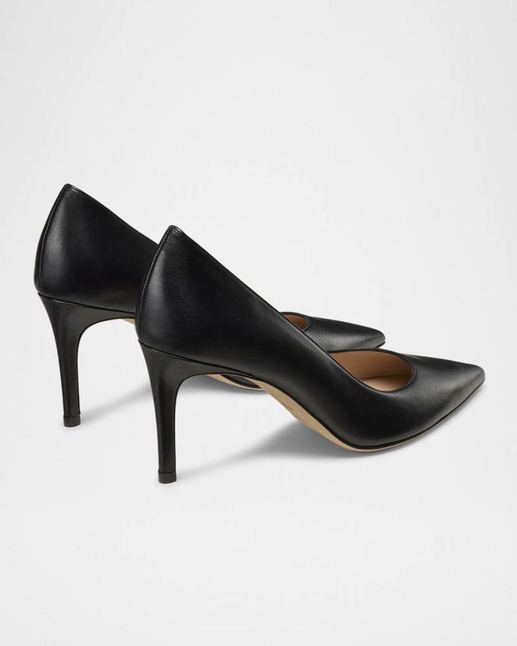 Stuart Weitzman Black Stuart Leather Stiletto Pumps