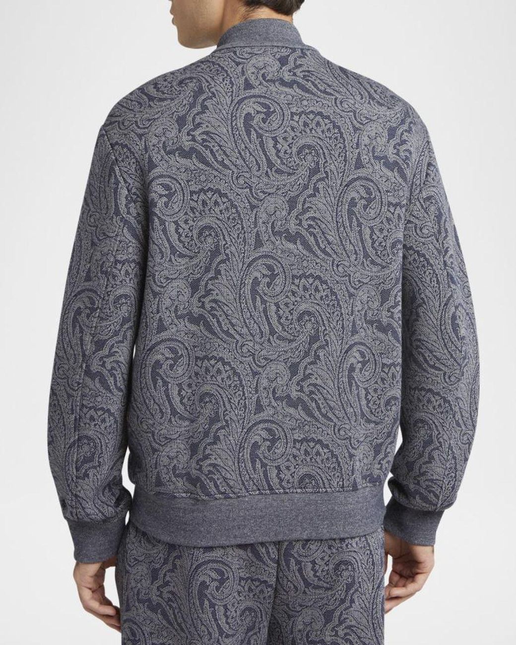 Etro Blue Apos;S Paisley Full-Zip Bomber Jacket for men