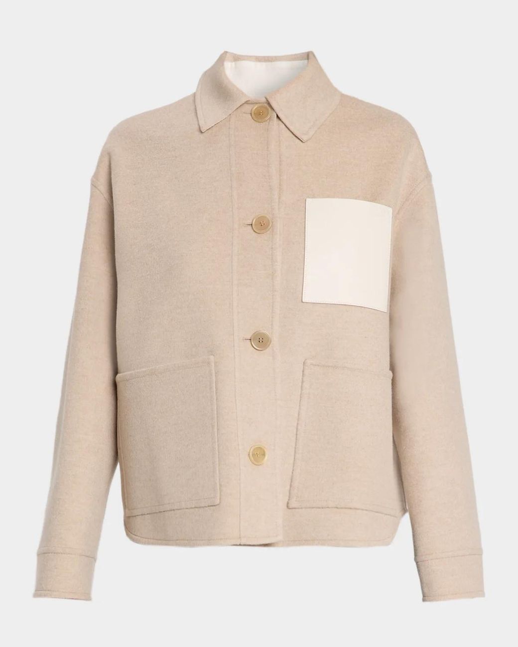 Loewe Natural Collared Wool-Cashmere Workwear Jacket
