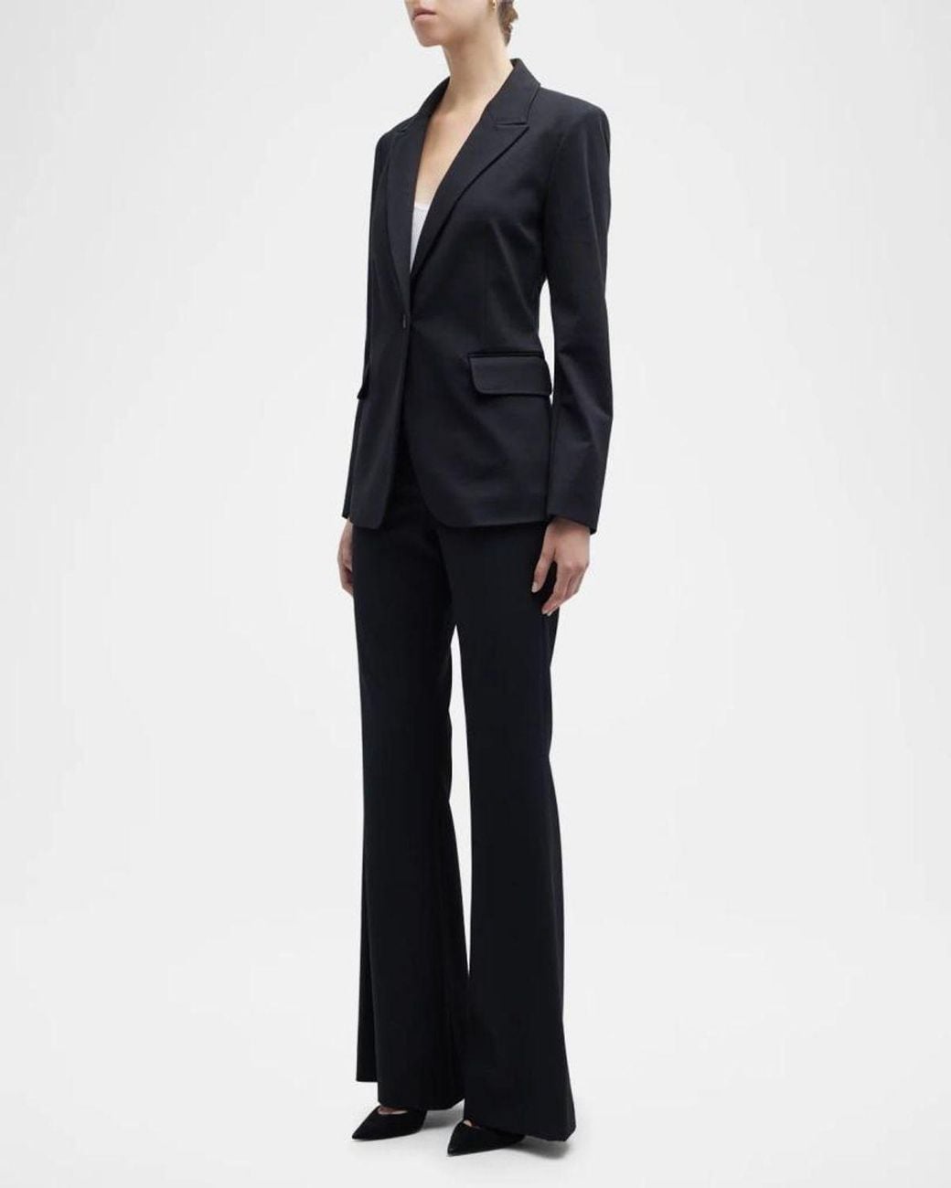 Kobi Halperin Blue Collette Peak-Lapel Single-Button Jacket