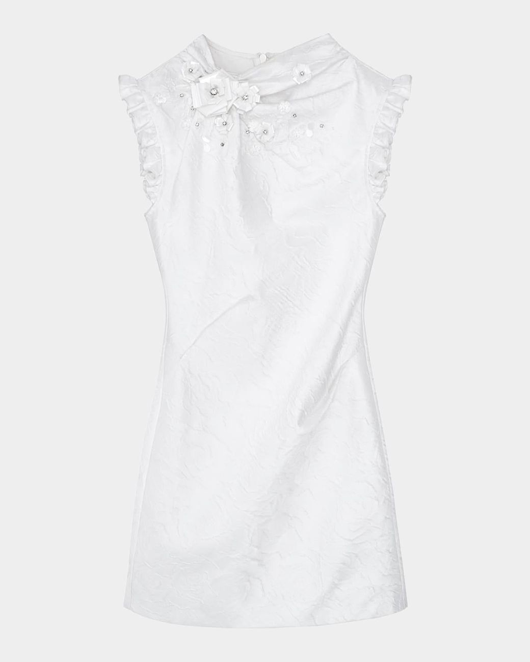 SHUSHU/TONG shushutong ホワイトミニワンピース 半袖 SHUSHU/TONG Floral Appliqué Mini Dress | White | FARFETCH