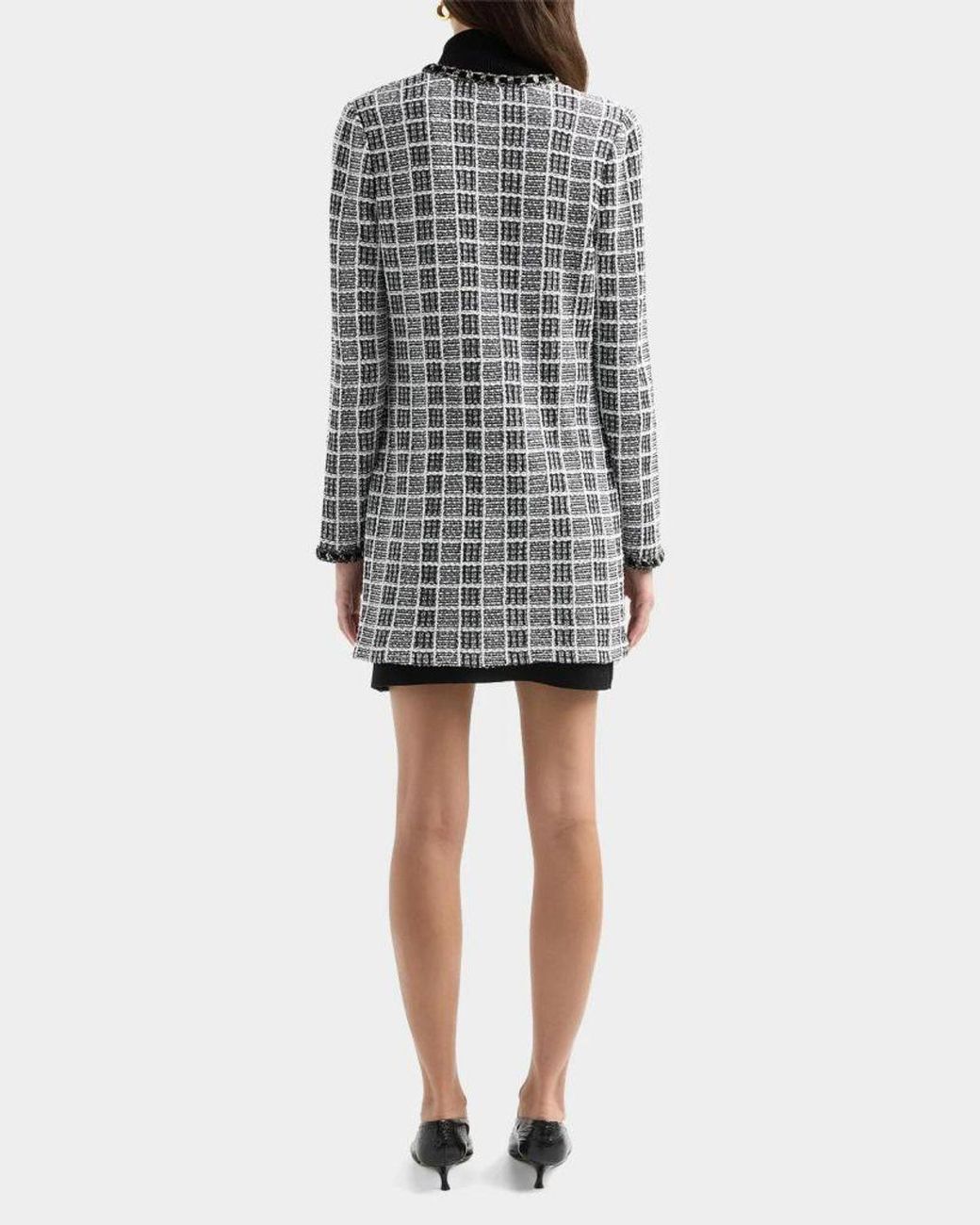 Misook Gray Grid-Check Jacket