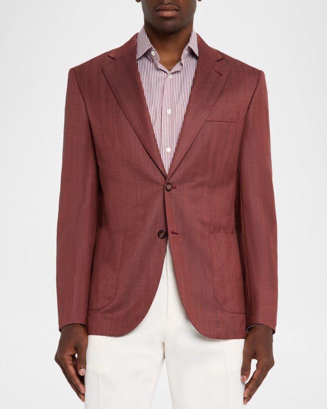Brioni Red Apos;S Herringbone Single-Breasted Blazer for men