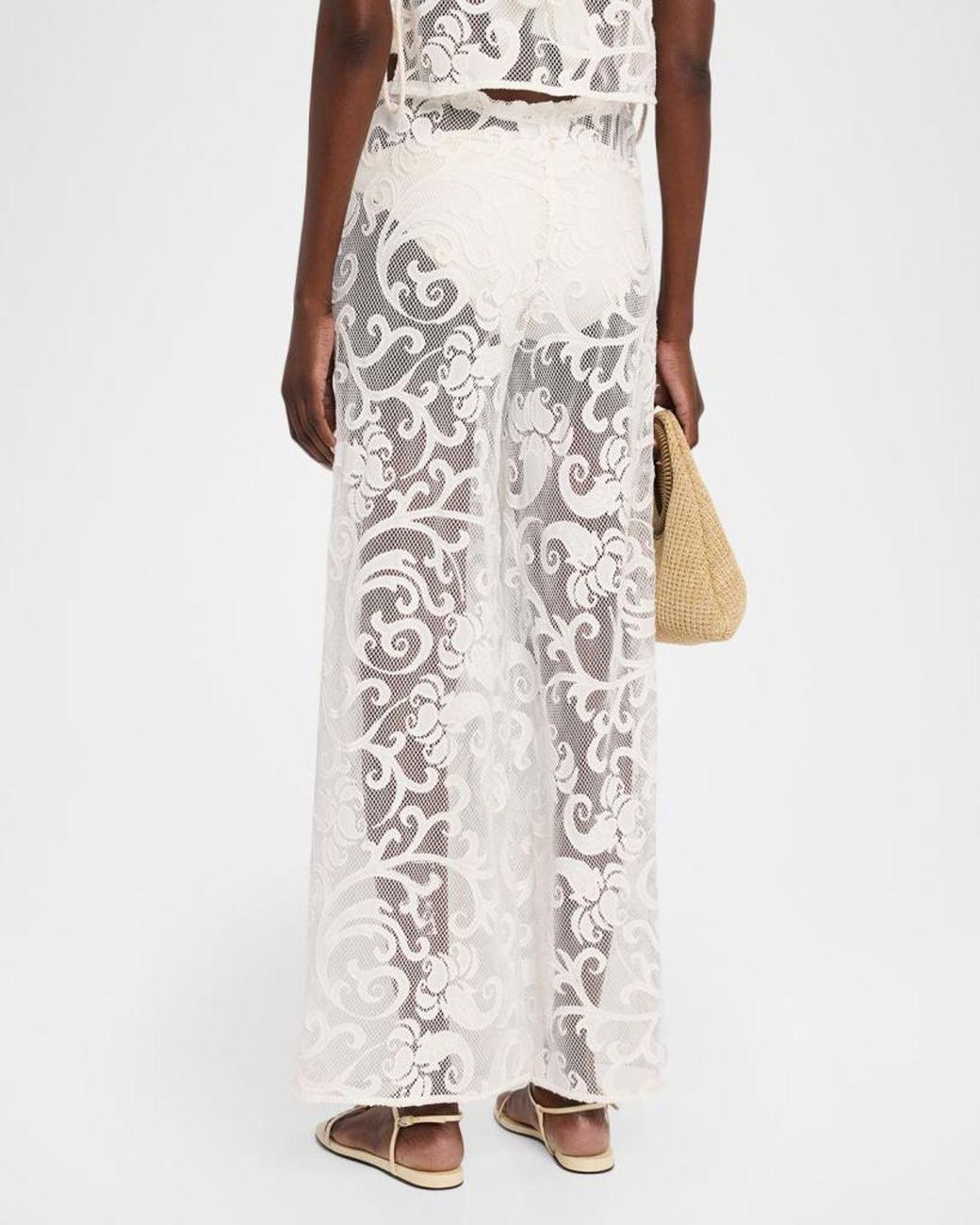 JBQ Natural Andros Embroidered Drawstring Pants