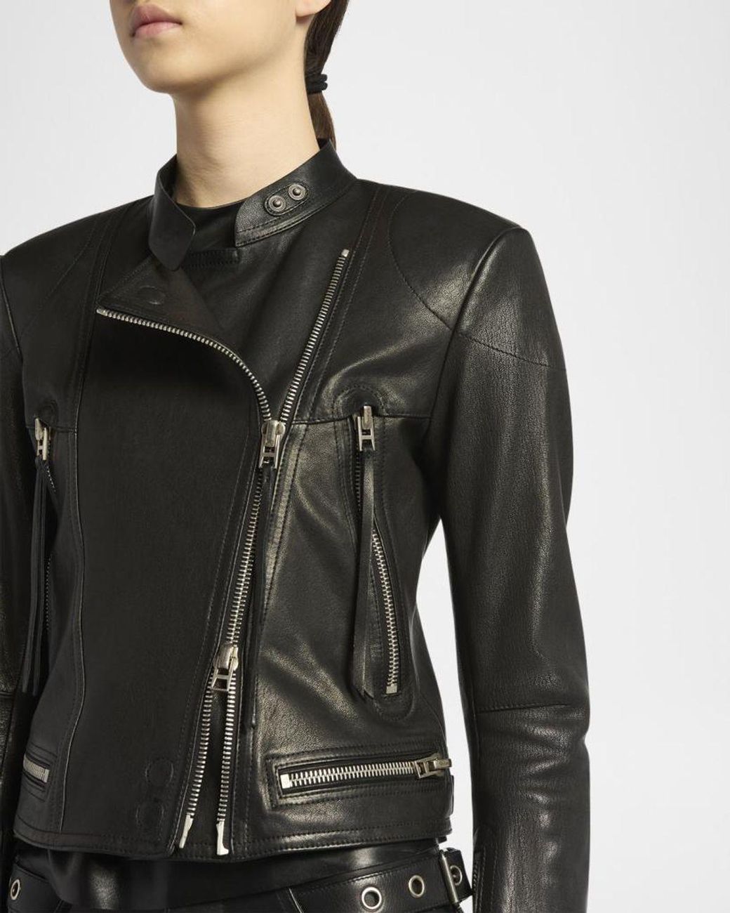 Tom Ford Black Leather Moto Jacket