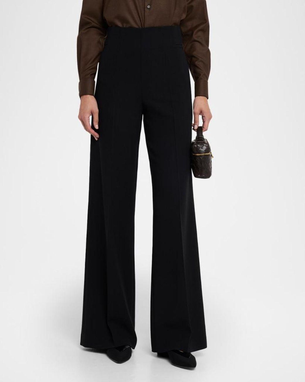 Akris Blue Double-Face Wool Bootcut Trousers