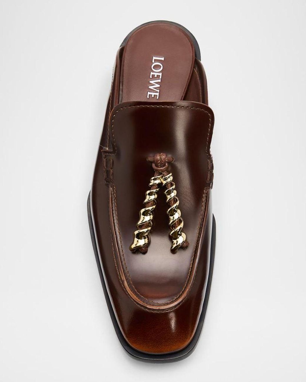 Loewe Brown Edge Leather Loafer Mules