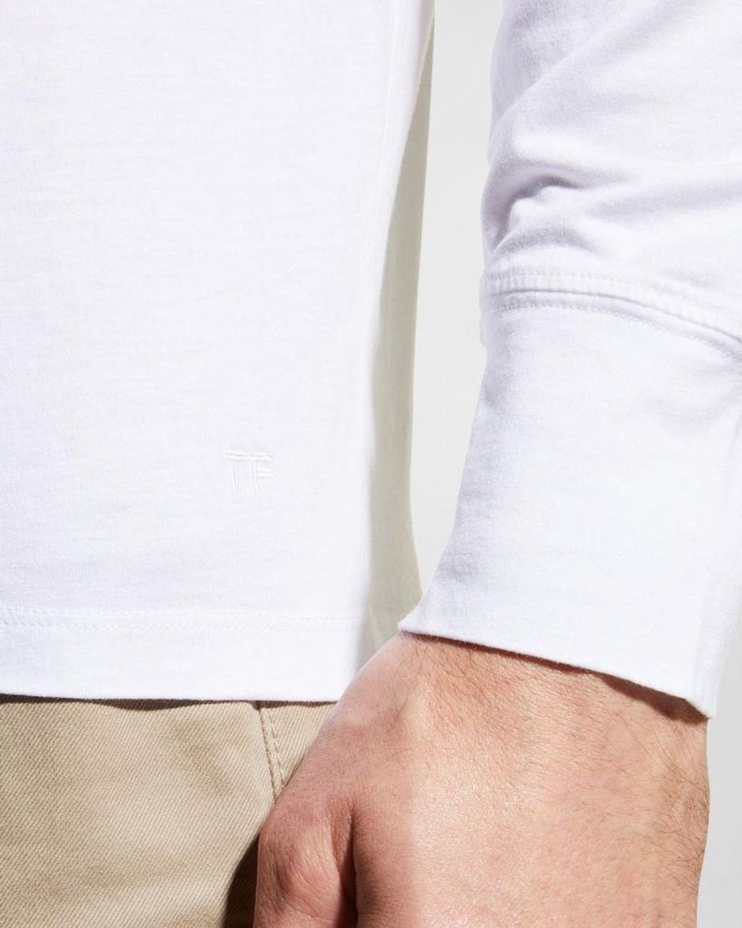 Tom Ford White Apos;S Solid Jersey T-Shirt for men