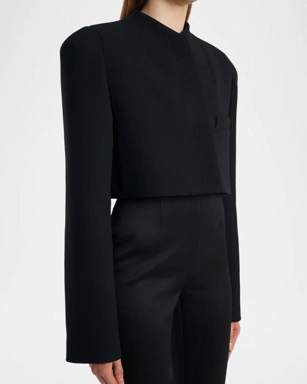 Khaite Black Samo Crop Single-Breasted Jacket