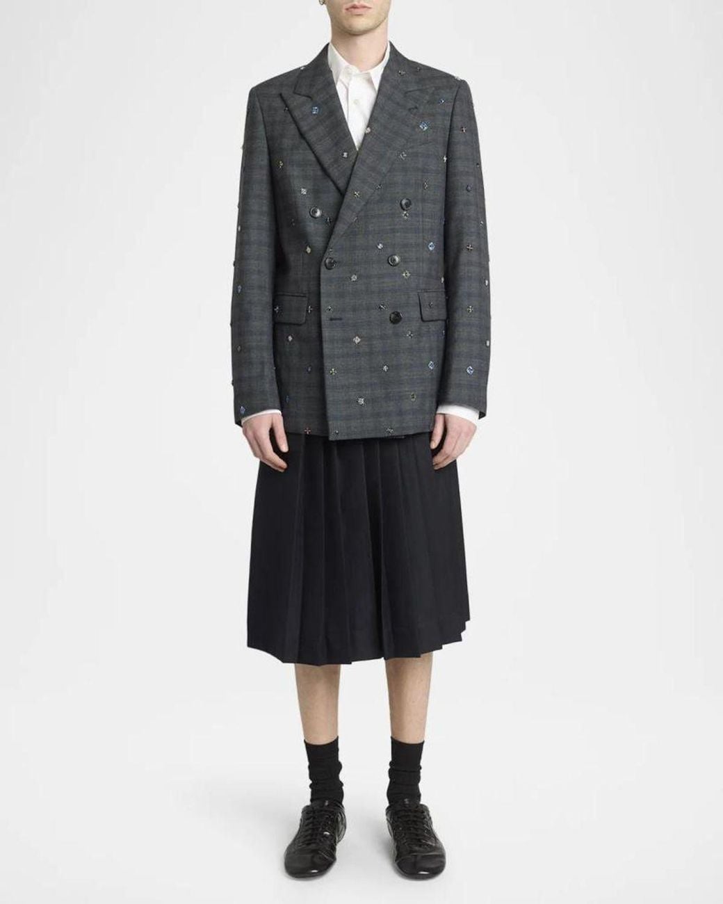 Dries Van Noten Apos;S Barry Check Jewel-Embroidered Double-Breasted ...