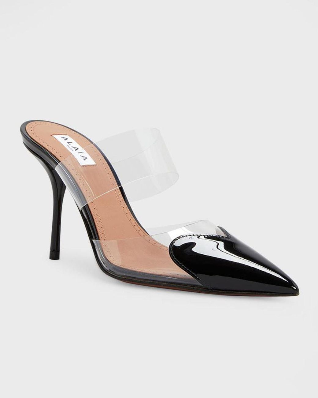Alaïa Brown Clear Cap-toe Mule Pumps