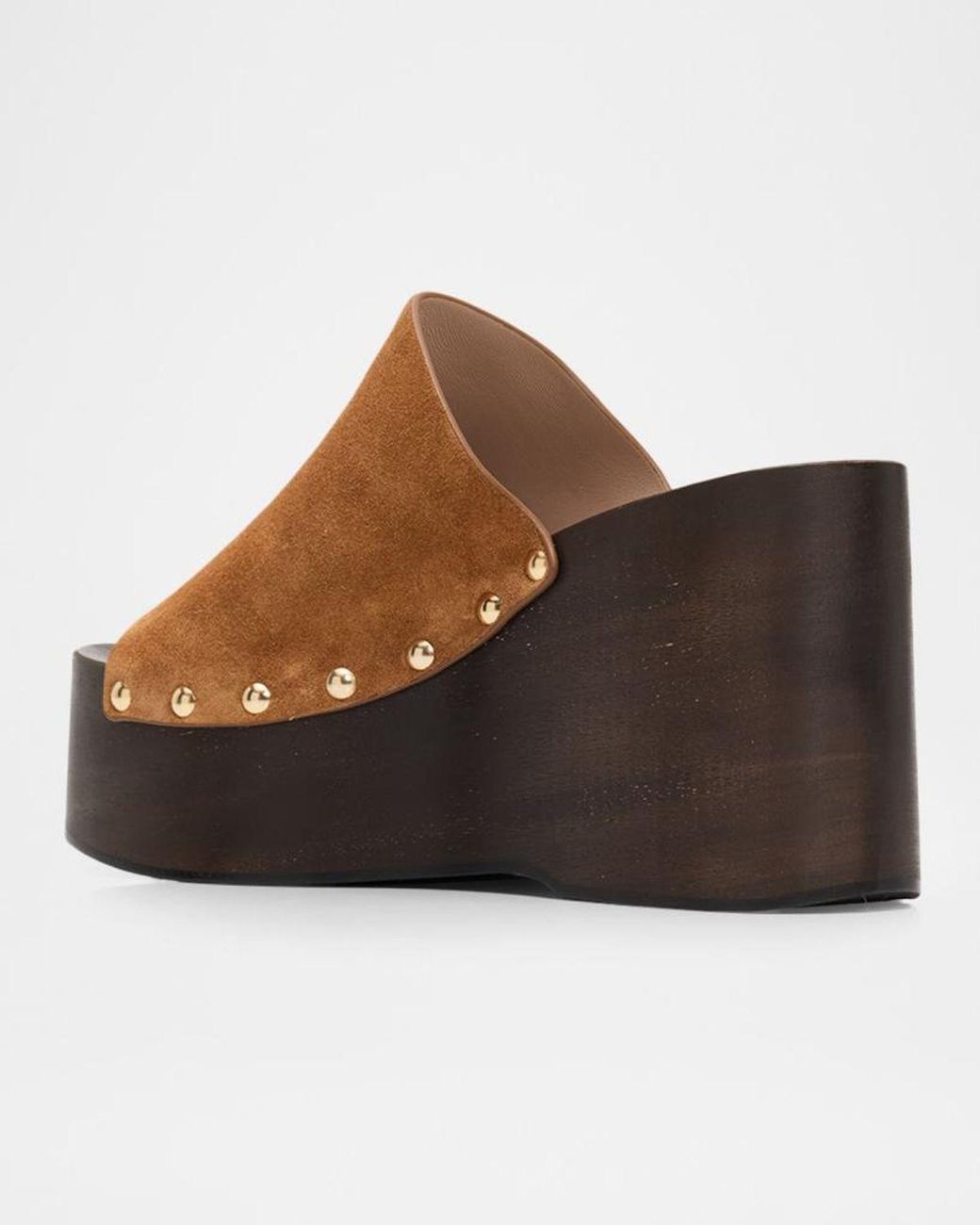 Stuart Weitzman Brown 100Mm Kate Suede Platform Clogs