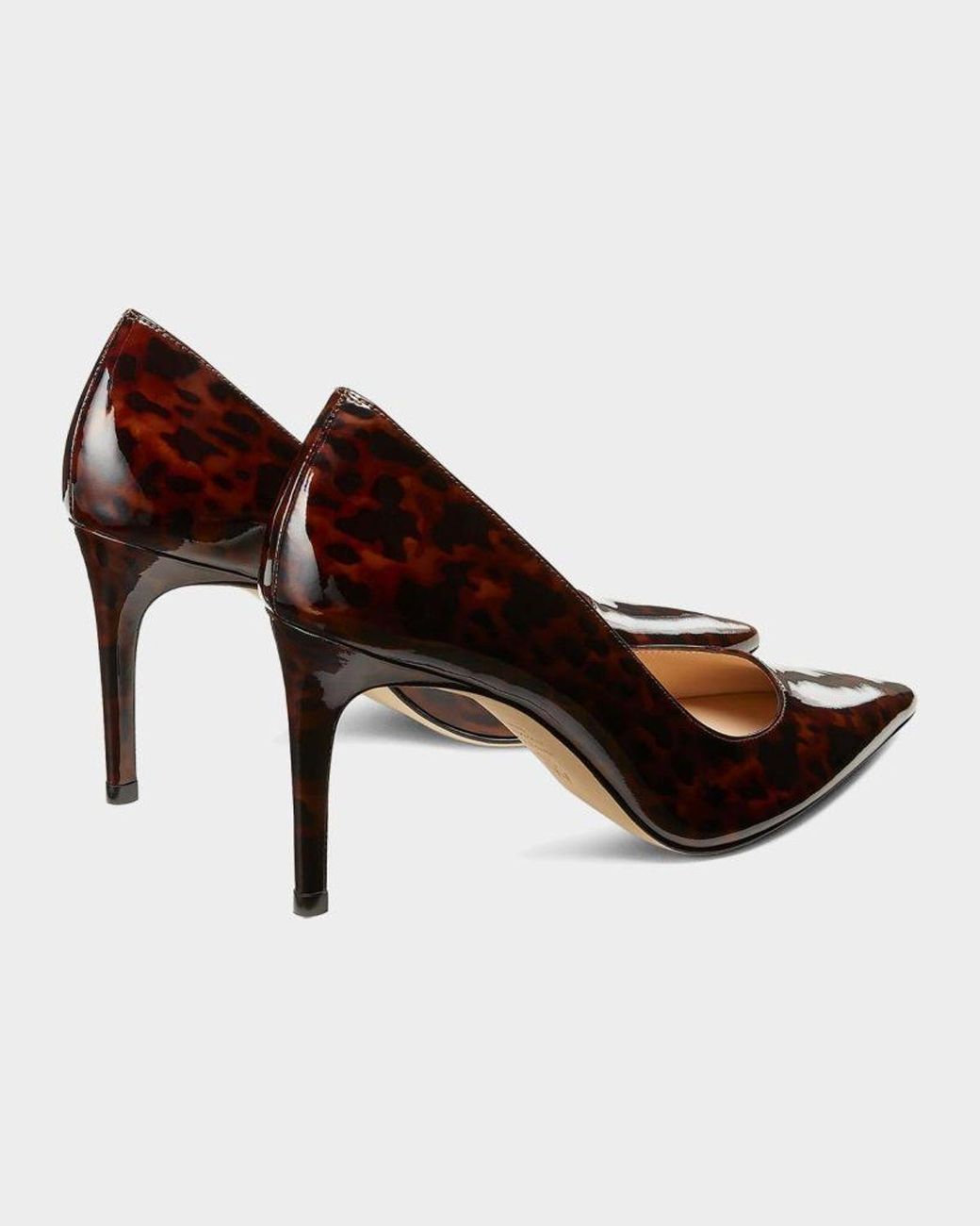 Stuart Weitzman Brown 85Mm Stuart Power Leather Pumps
